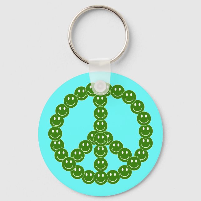Happy Face Peace Keychain (Front)