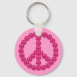 Happy Face Peace Keychain