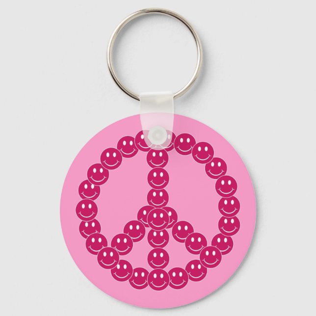Happy Face Peace Keychain (Front)