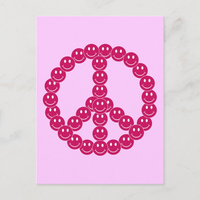 Happy Face Peace Postcard (Front)