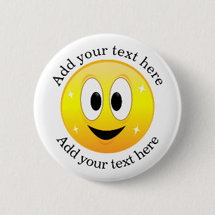 Happy Face Personalized 2 Inch Round Button