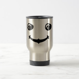 Happy Face Print Cute Travel Mug