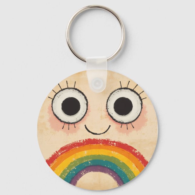 HAPPY FACE RAINBOW KEYCHAIN (Front)