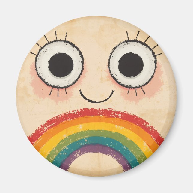 HAPPY FACE RAINBOW MAGNET (Front)