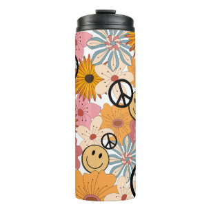 Happy Face, Retro Floral & Peace Thermal Tumbler