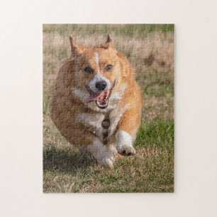 Happy Face Running Corgi Jigsaw Puzzle