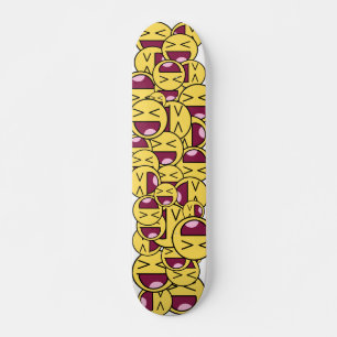 Happy face. skateboard