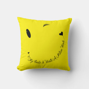 Happy Face Smile Throw Pillow