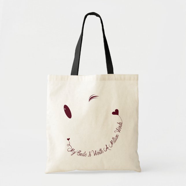 Happy Face Smile Tote Bag (Front)