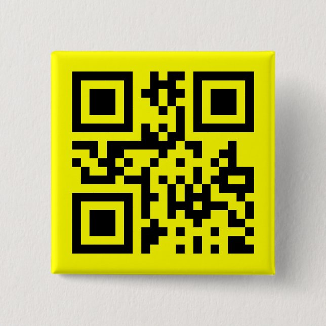 ☺ Happy Face Smiling Emoji -- QR Code 2 Inch Square Button (Front)