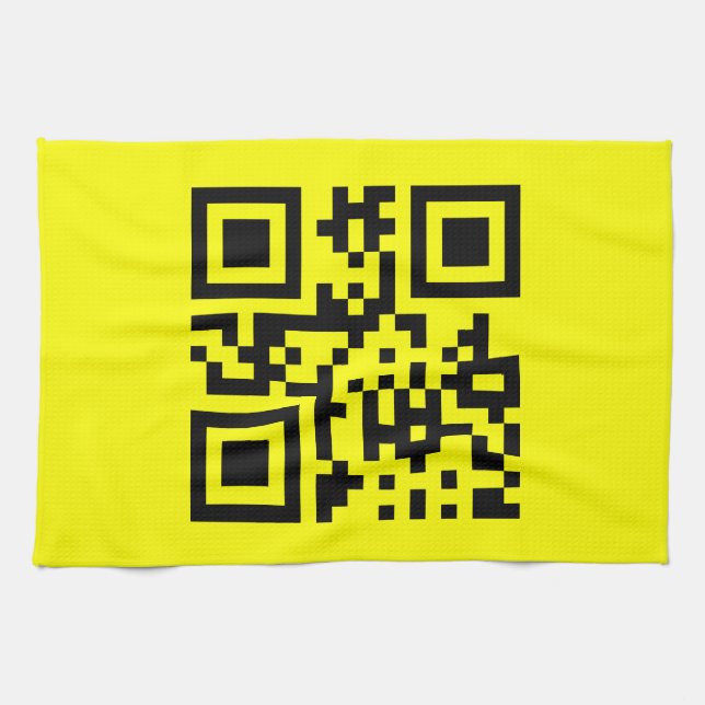 ☺ Happy Face Smiling Emoji -- QR Code Kitchen Towel (Horizontal)