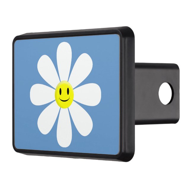 Happy Face Smiling Flower Trailer Hitch Cover (Left)