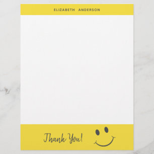 Happy Face Smiling Thank You Add Name Letterhead