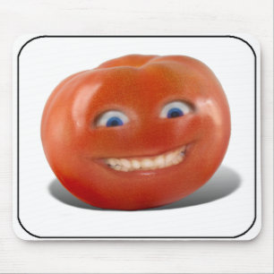 Happy Face Smiling Tomato Mouse Pad