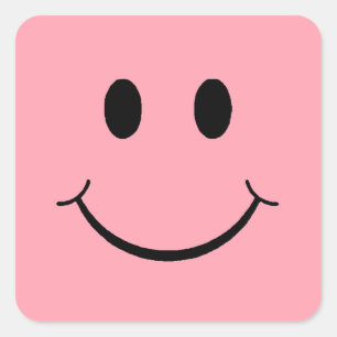 Happy Face Square Sticker