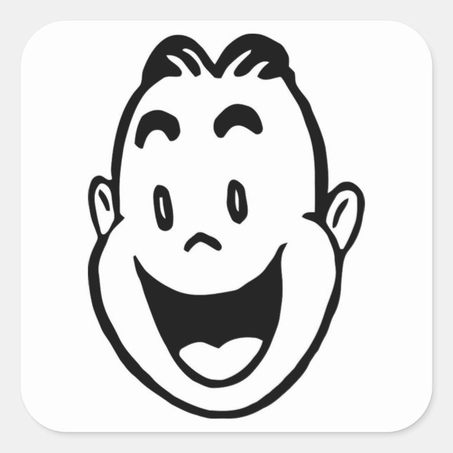 HAPPY FACE SQUARE STICKER (Front)