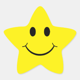 Happy Face Star Sticker