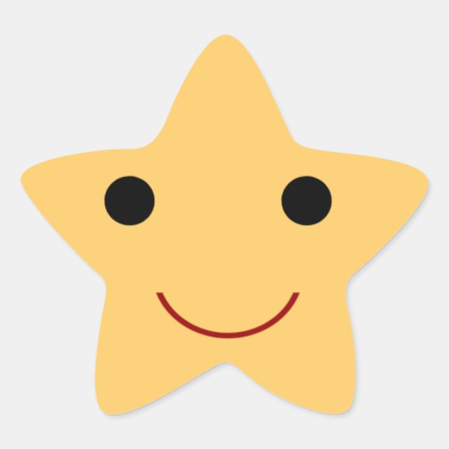 Happy Face Star Sticker (Front)