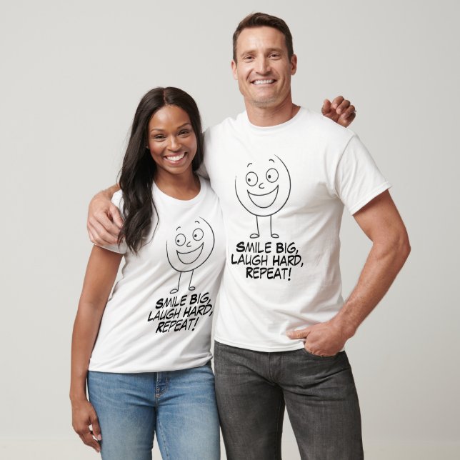 Happy Face Stick Figure T-Shirt (Unisex)