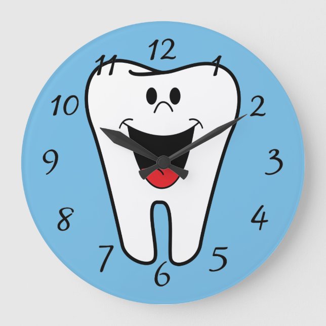 Happy face tooth large clock (Front)