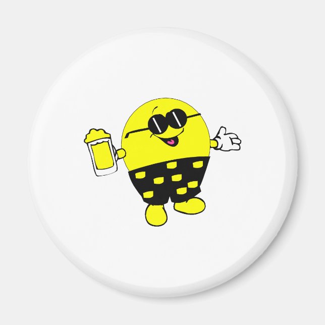 Happy Face with Beer Magnet (Front)