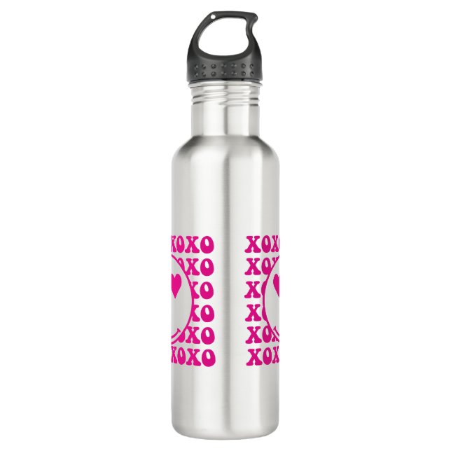 Happy Face, xoxo, valentine, custom mug, cup 710 Ml Water Bottle (Front)
