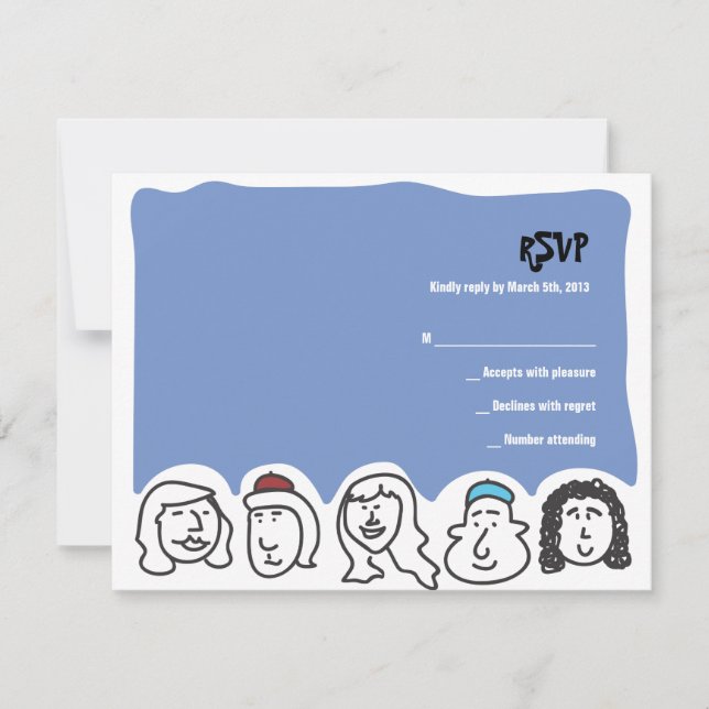 HAPPY FACES Bar Bat mitzvah Invitation Carte de ré (Devant)