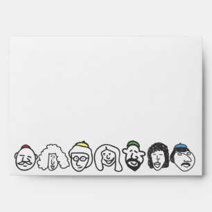 HAPPY FACES Barre Bat mitzvah Enveloppe d'invitati
