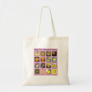 happy faces through art history tote bag