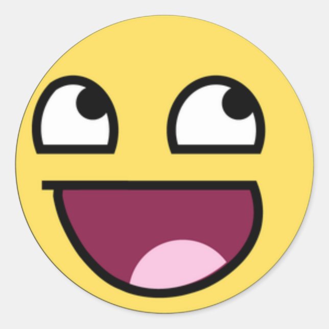 Happy Faic Classic Round Sticker (Front)