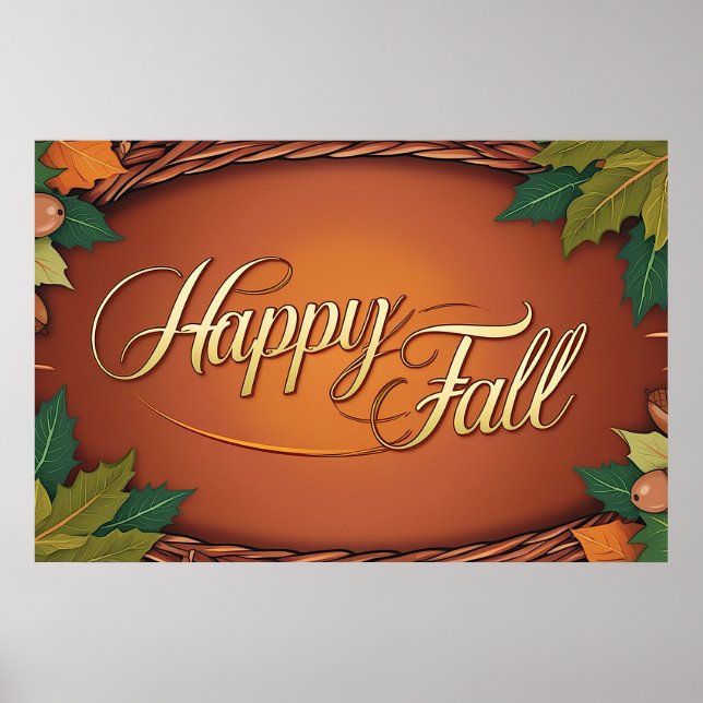 Happy Fall Automne Poster (Devant)