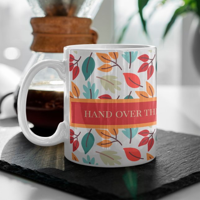 Happy Fall Autumn personalized leaves pattern Coffee Mug (Creator Uploaded)
