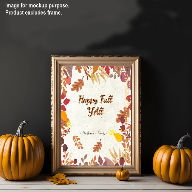 Happy Fall Autumn Thanksgiving Customize Poster (Creator Uploaded)