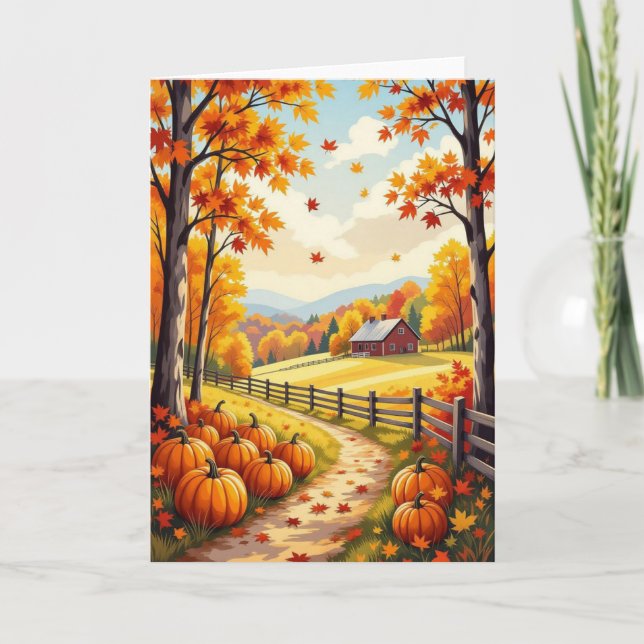 Happy Fall Card, Autumn Card, Fall Card (Front)