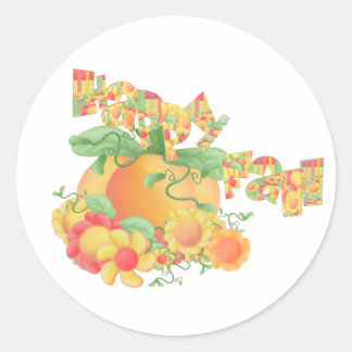 Happy Fall Classic Round Sticker