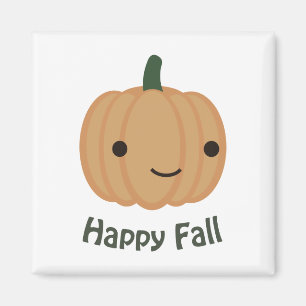 Happy Fall - Cute Pumpkin Magnet