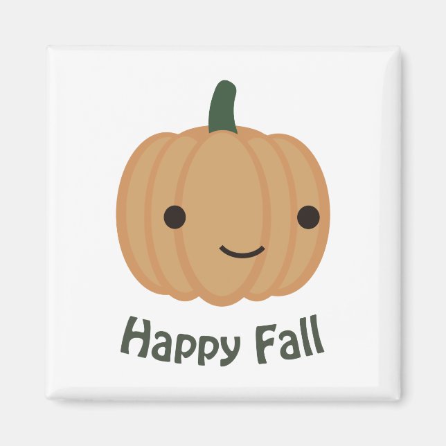 Happy Fall - Cute Pumpkin Magnet (Front)