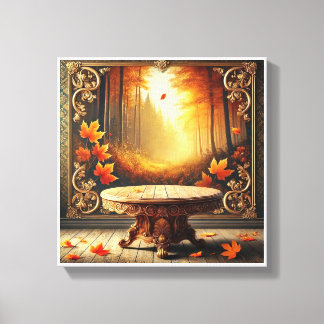 Happy Fall, Halloween decorated mirror Canvas Print