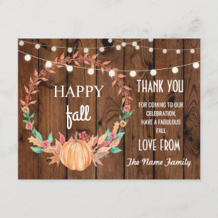 Happy Fall Harvest Festival Carte de remerciements