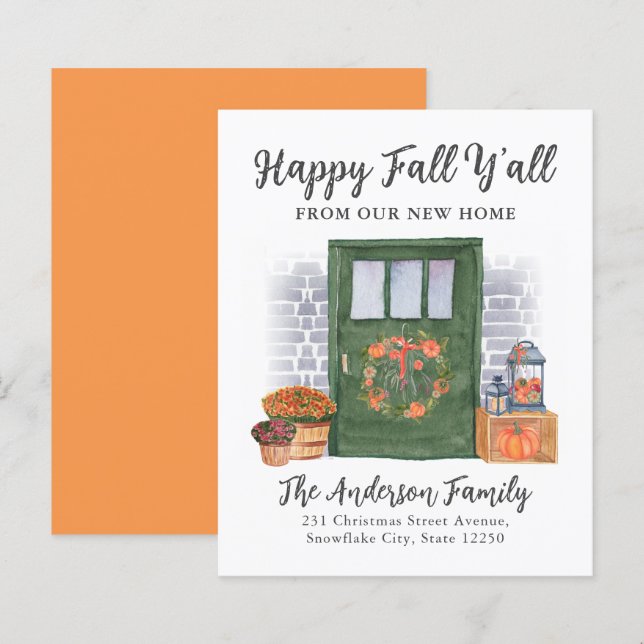 Happy Fall New Home Door Pumpkin Holiday Moving An (Front/Back)