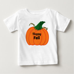 Happy Fall Orange Pumpkin Baby T-Shirt