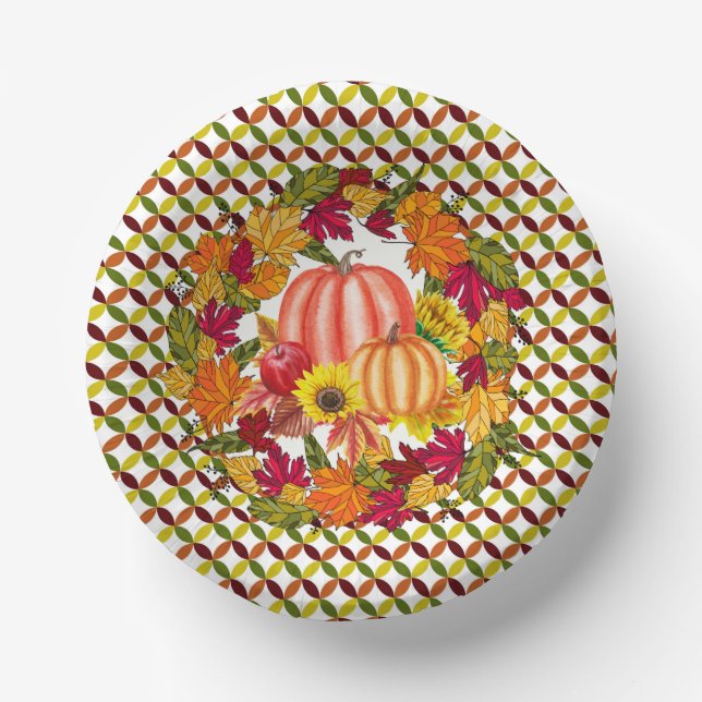 Happy Fall  Paper Plate (Front)