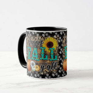 Happy Fall Pumpkin Flower Elegant Mug