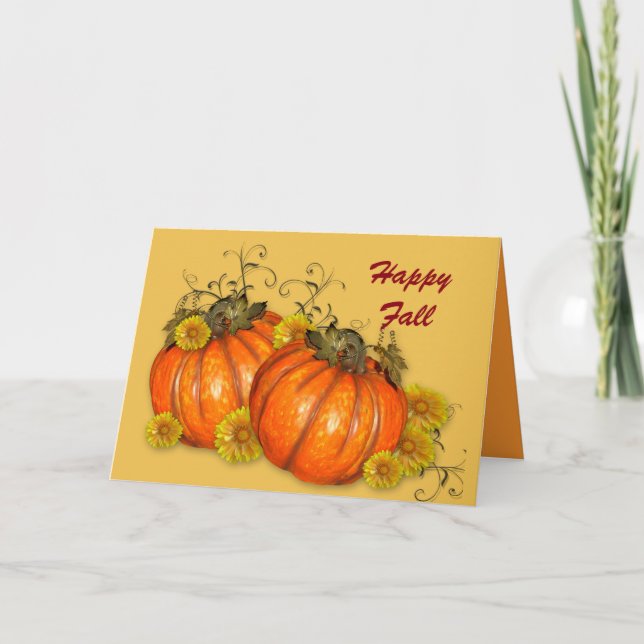 Happy Fall Pumpkins Holiday Card (Front)