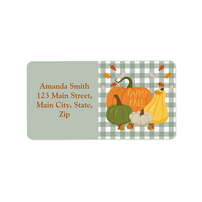 Happy Fall Pumpkins Label (Front)