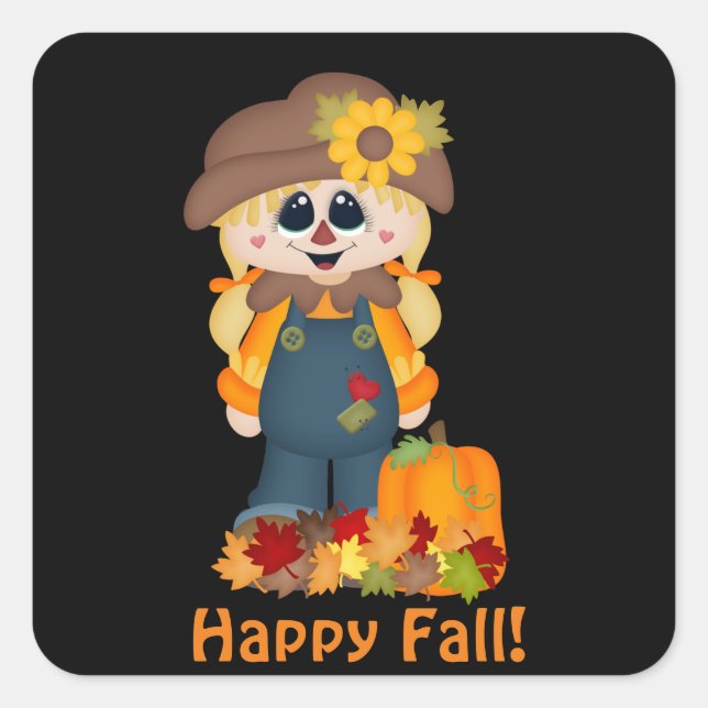 Happy Fall scarecrow Saison autocollant (Devant)