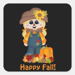 Happy Fall scarecrow Saison autocollant