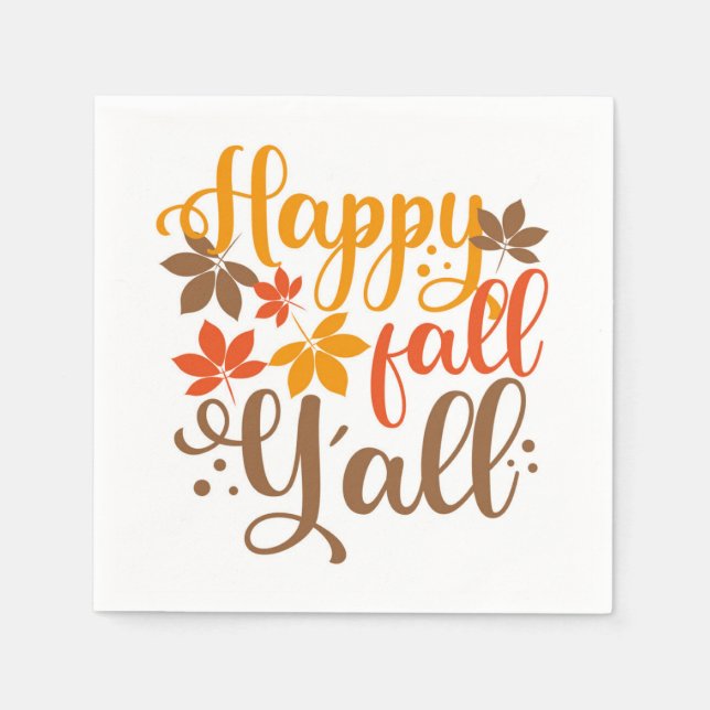 Happy Fall to Y'all Napkin (Front)