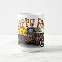 HAPPY FALL VINTAGE TRUCK WITH SUNFLOWERS
