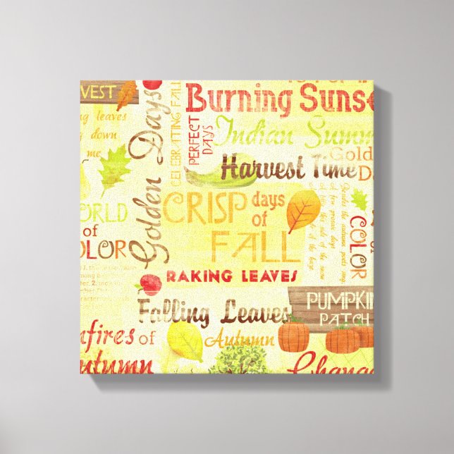 Happy Fall Wrapped Canvas Art (Front)